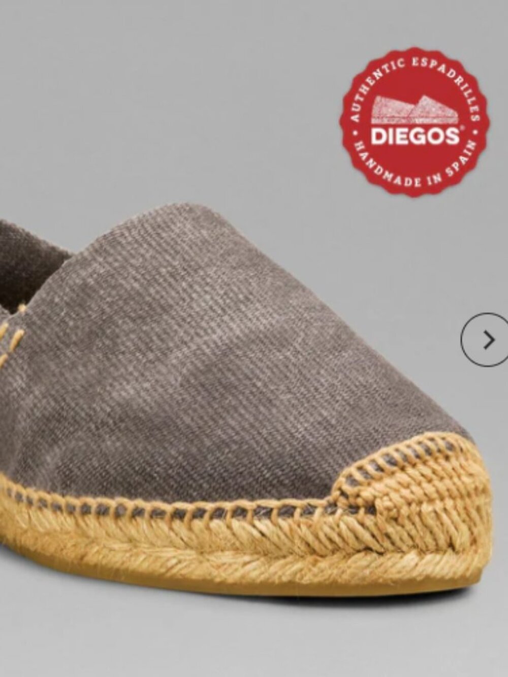 DIEGOS I NWT Handcrafted Washed Graphite Gray Canvas Slip-On Espadrilles, 44 - Picture 14 of 16
